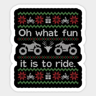 Ugly Christmas Sweater Fun to Ride Quad Sticker